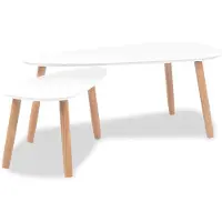vidaXL 2-tlg. Couchtisch-Set Massivholz Kiefer Weiß