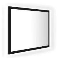 vidaXL LED-Badspiegel Schwarz 60x8,5x37 cm Acryl