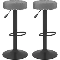 vidaXL Barhocker 2 Stk. Dunkelgrau Samt