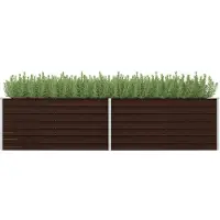vidaXL Garten-Hochbeet Braun 320 x 80 x 77 cm Verzinkter Stahl