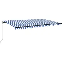 vidaXL Automatische Markise mit LED & Windsensor 500x300 Blau und Weiß