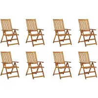 vidaXL Klappbare Gartenstühle 8 Stk. Massivholz Akazie