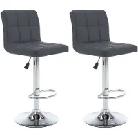 vidaXL Barhocker 2 Stk. Grau Kunstleder