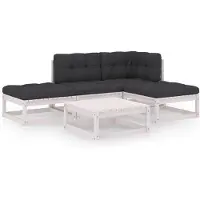 vidaXL 5-tlg. Garten-Lounge-Set mit Kissen Kiefer Massivholz