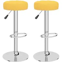 vidaXL Barhocker 2 Stk. Senfgelb Stoff