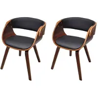 vidaXL Esszimmerstühle 2 Stk. Braun Bugholz und Kunstleder