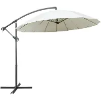 vidaXL Ampelschirm Weiß 3 m Aluminium-Mast