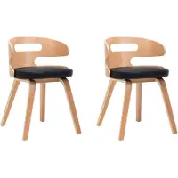 vidaXL Esszimmerstühle 2 Stk. Schwarz Bugholz und Kunstleder