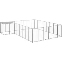 vidaXL Hundezwinger Silbern 15,73 m² Stahl