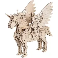 Mr. PlayWood Modellbausatz Einhorn 50 x 47 cm Holz 156-teilig