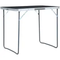 vidaXL Campingtisch mit Metallgestell Klappbar 80x60 cm Grau
