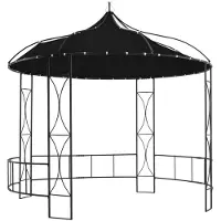 vidaXL Pavillon 300 x 290 cm Anthrazit Rund