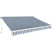 vidaXL Gelenkarmmarkise 350 cm Blau/Weiß