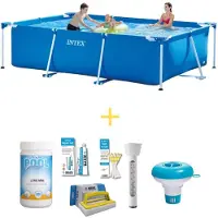 Intex Frame Pool - 300 x 200 x 75 cm - Inklusive WAYS Wartungspaket