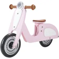 Bandits and Angels Bandits & Angels Italian Rider Holz-Laufrad, rosa, ab 2 Jahren - Für Mädchen - Rosa Holz-Laufrad - Retro-Roller zum Draufsitzen - Zweirad - Geräuscharme Räder - Verstellbarer Sattel