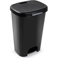 PlasticForte Treteimer - schwarz - Kunststoff - 50 l