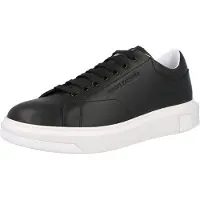 Armani Exchange für Herren. XUX123XV53400002 Action Leder Sneakers schwarz (42), Wohnung, Schnürsenkel, Lässig