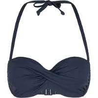 s.Oliver Bandeau-Bikini-Top "Spain", Damen, Gr. 34, Cup B, blau (marine), Microfaser, Microfaser, unifarben, Bikini-Oberteile Bandeau-Bikini-Top, in unifarben mit Wickeloptik