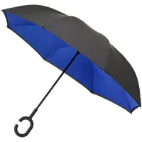 Impliva Regenschirm Inside Out Handöffnung 107 cm blau/schwarz