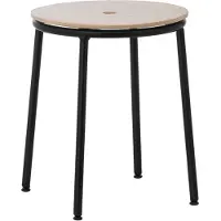 Normann Copenhagen Circa Hocker H45 Black Steel/Oak - , Schwarz, für Küche, Metall