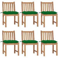 vidaXL Gartenstühle 6 Stk. mit Kissen Massivholz Teak