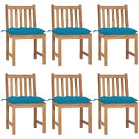vidaXL Gartenstühle 6 Stk. mit Kissen Massivholz Teak