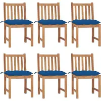 vidaXL Gartenstühle 6 Stk. mit Kissen Massivholz Teak