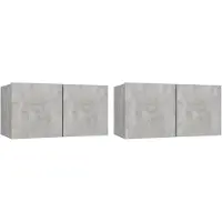 vidaXL TV-Hängeschränke 2 Stk. Betongrau 60x30x30 cm