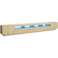 vidaXL TV-Schrank mit LED-Leuchten Sonoma-Eiche 300x35x40 cm