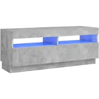 vidaXL TV-Schrank mit LED-Beleuchtung Betongrau 100x35x40 cm