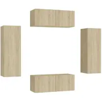 vidaXL 4-tlg. TV-Schrank-Set Sonoma-Eiche Holzwerkstoff
