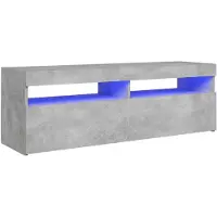 vidaXL TV-Schrank mit LED-Beleuchtung Betongrau 120x35x40 cm