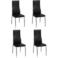 vidaXL Esszimmerstühle 4 Stk. Schwarz Kunstleder