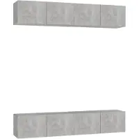 vidaXL TV-Schränke 4 Stk. Betongrau 80x30x30 cm Holzwerkstoff
