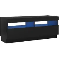 vidaXL TV-Schrank mit LED-Leuchten Schwarz 100x35x40 cm