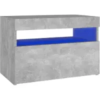 vidaXL TV-Schrank mit LED-Leuchten Betongrau 60x35x40 cm