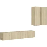 vidaXL 4-tlg. TV-Schrank-Set Sonoma-Eiche Holzwerkstoff