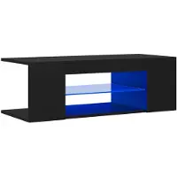 vidaXL TV-Schrank mit LED-Leuchten Schwarz 90x39x30cm