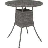 vidaXL Gartentisch Grau 70x70x73 cm Poly Rattan
