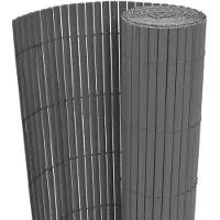 vidaXL Gartenzaun Doppelseitig PVC 90 x 500 cm Grau