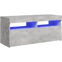 vidaXL TV-Schrank mit LED-Leuchten Betongrau 90x35x40 cm