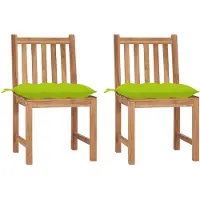 vidaXL Gartenstühle 2 Stk. mit Kissen Massivholz Teak