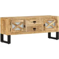 vidaXL TV-Schrank 110x30x45 cm Raues Mangoholz