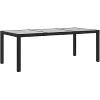 vidaXL Gartentisch - 190x90x75 cm - Gehärtetes Glas - Schwarz