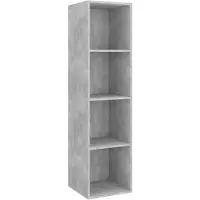 vidaXL TV-Wandschrank Betongrau 37x37x142,5 cm Holzwerkstoff