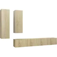 vidaXL 4-tlg. TV-Schrank-Set Sonoma-Eiche Holzwerkstoff
