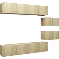 vidaXL 6-tlg. TV-Schrank-Set Sonoma-Eiche Holzwerkstoff