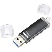 Hama Laeta Twin, 32GB, 32 GB, USB Type-A / Micro-USB, 3.2 Gen 1 (3.1 Gen 1), 45 MB/s, Kappe, Schwarz