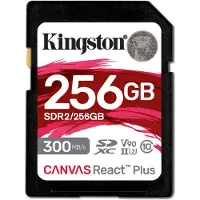 Kingston Technology 256GB Canvas React Plus SDXC UHS-II 300R/260W U3 V90 for Full HD/4K/8K, 256 GB, SD, Klasse 10, UHS-II, 300 MB/s, 260 MB/s