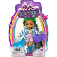 Barbie Extra Minis-Puppe #2 (ca. 14 cm) mit Moden, Accessoires und Puppenständer